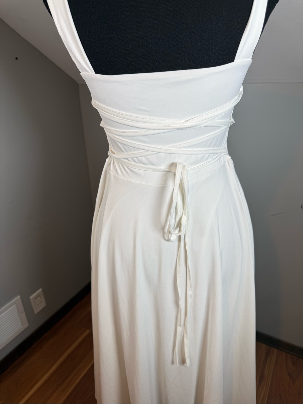 OYS White Square-Neck summer Tank Midi Dress - Picture 6 of 10